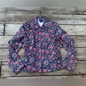 Pendleton Jacobian Floral Paisley Cotton Zip-Up Jacket, Size XS